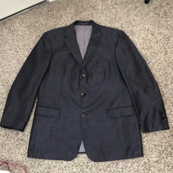 Hugo Boss Scorsese Blazer Size 44R Gray Virgin Wool Linen Blend - Picture 2 of 11